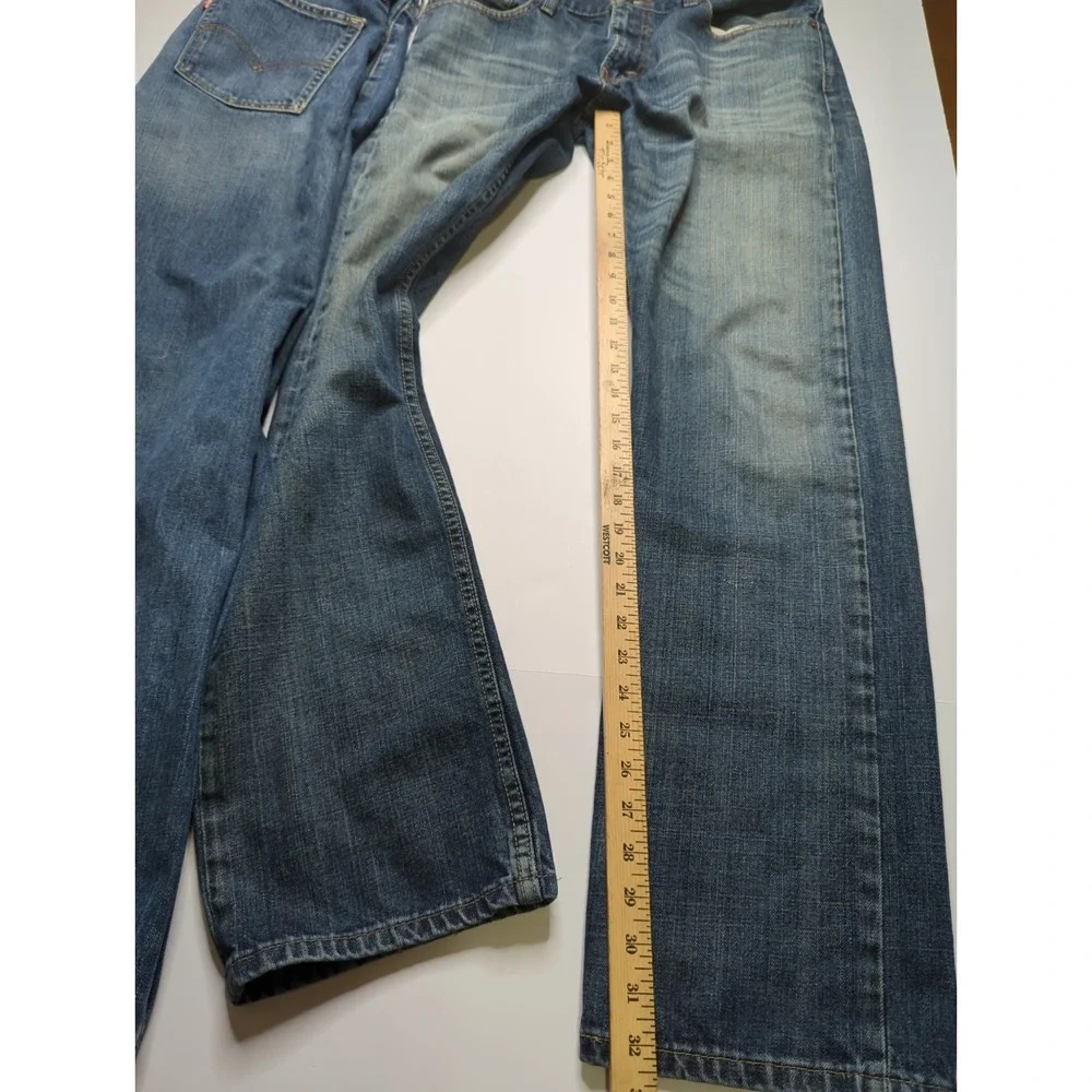 Lot of 2 Levis 514 Straight Leg Mens Jeans 34x34 Denim Medium Wash Fade Bundle